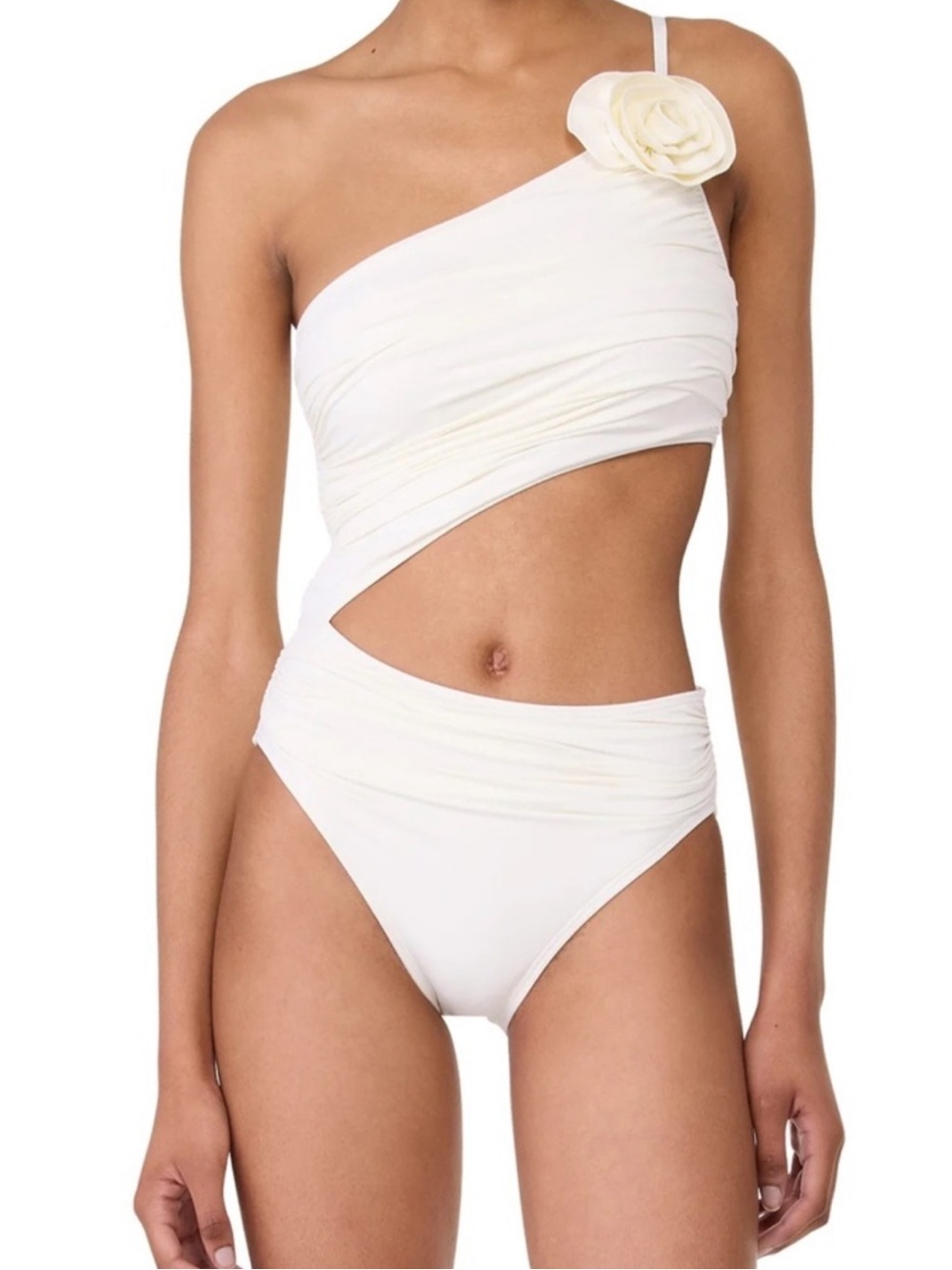 kate spade Lavender One-Shoulder Ruffle Bikini Set
